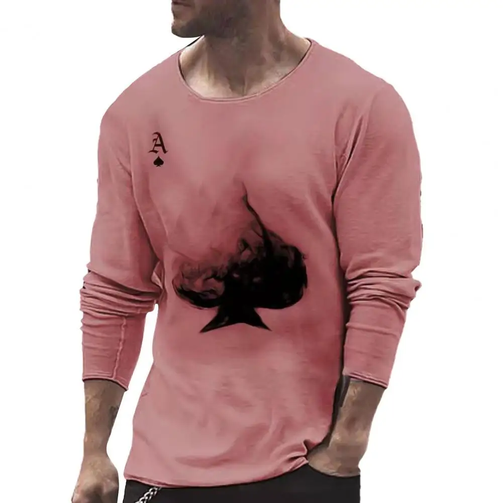 

Top O Neck Long Sleeve 4 Colors Male Poker Streetwear for Men