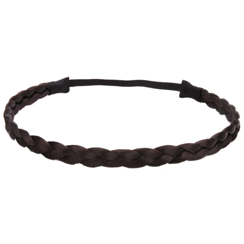 

Womens Bohemia Braided Synthetic Hair Plaited Plait Lady Elastic Headband Hairband 5 Colors