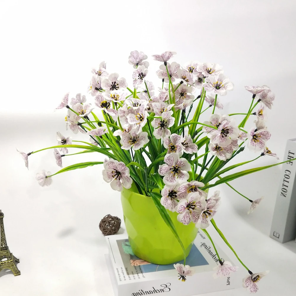 

10 Bundles Artificial Flowers UV Resistant Piastic Fake Flowers For Outdoor Greenery Shrub Home Wedding Indoor Garden Decoration