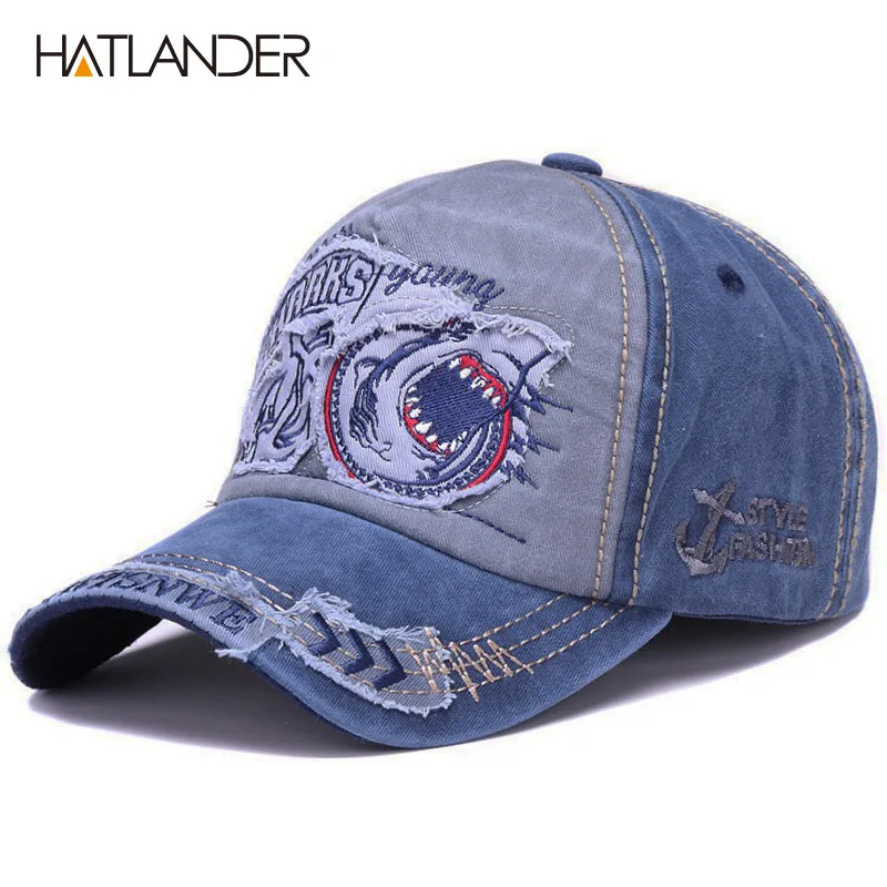 grey-blue HATLANDER модные спортивные кепки наружные кепки для пробежек винтажная шляпа для папы 5 панелей Кепка с защелкой аппликация из хлопка Бейсболка с вышивкой - Цвет: grey-blue