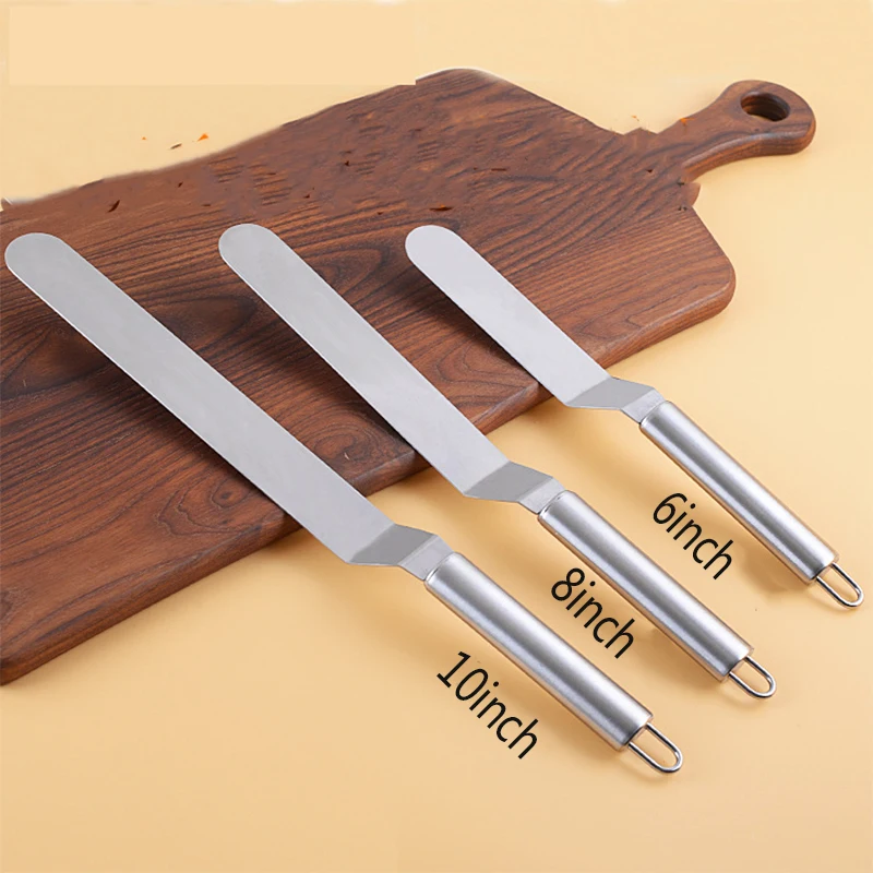 

Baking Accessories Stainless Steel Cake Spatula Butter Cream Icing Frosting Knife Smoother Kitchen Pastry Cake Decoration Tools