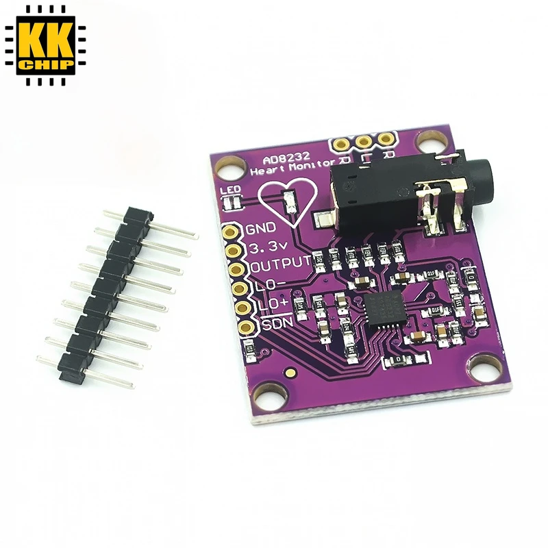 AD8232 ЭКГ; Физиологическое измерение пульса монитор ЭКГ Сенсор модуль головных монитор сердечного ритма набор 