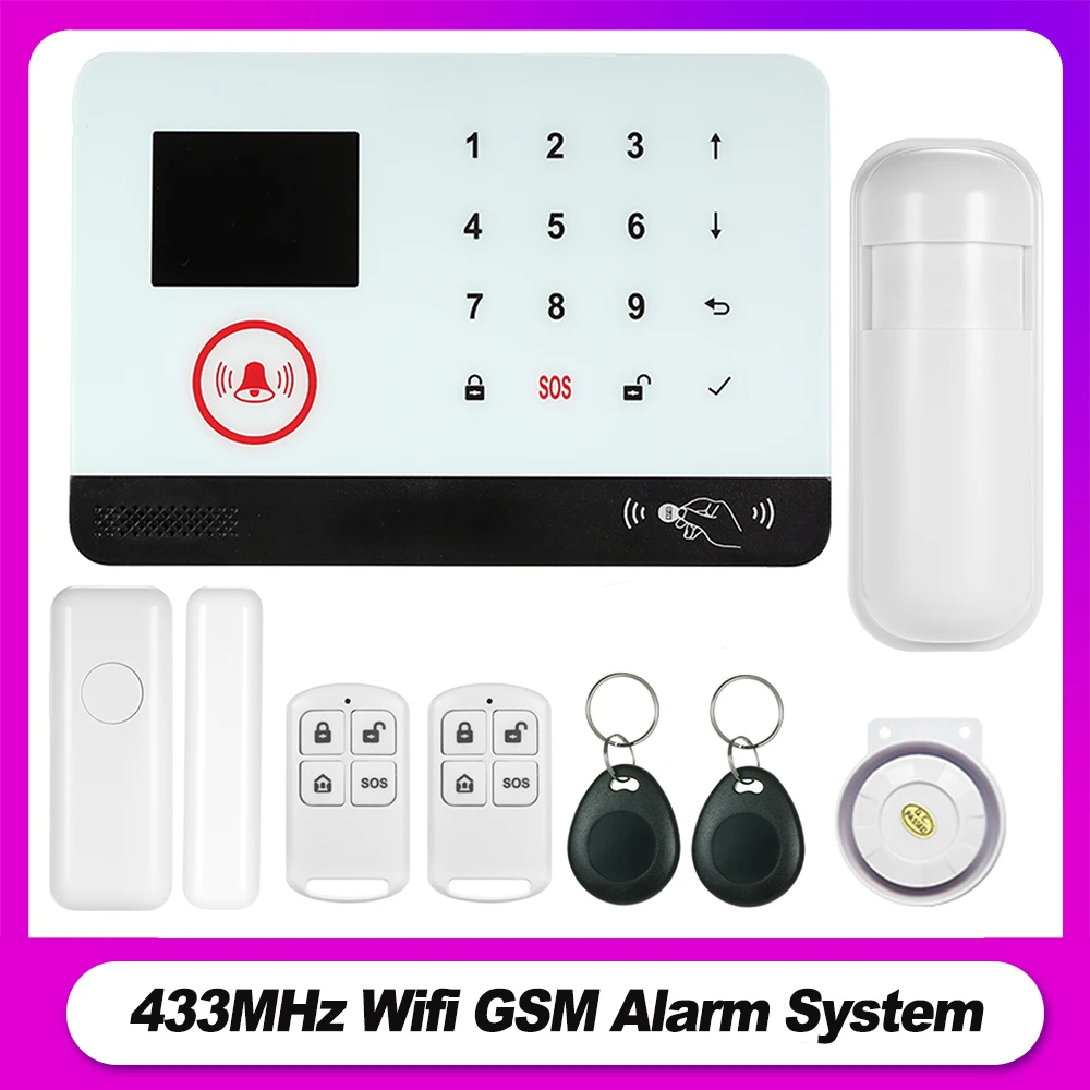 Wi Fi GSM сигнализация Системы 433 МГц домашняя охранная Беспроводной и проводной