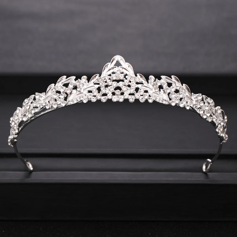 Silver Трендовая свадебная корона для невесты, головной убор золотого и серебряного цвета в стиле барокко, хрустальные диадемы и короны, свадебная тиара, аксессуары для волос - Окраска металла: Silver