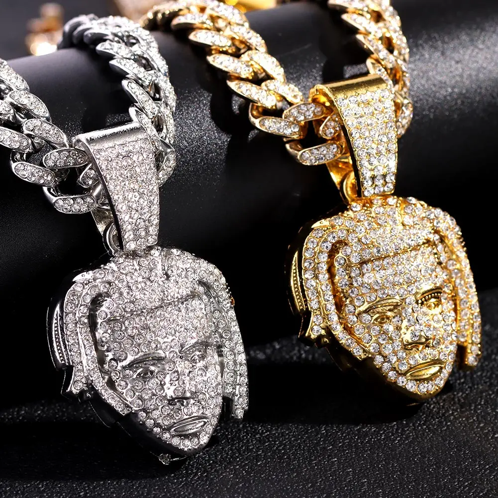 Ожерелье из кубинской панцирной цепи с портретом в американском стиле хип-хоп 13