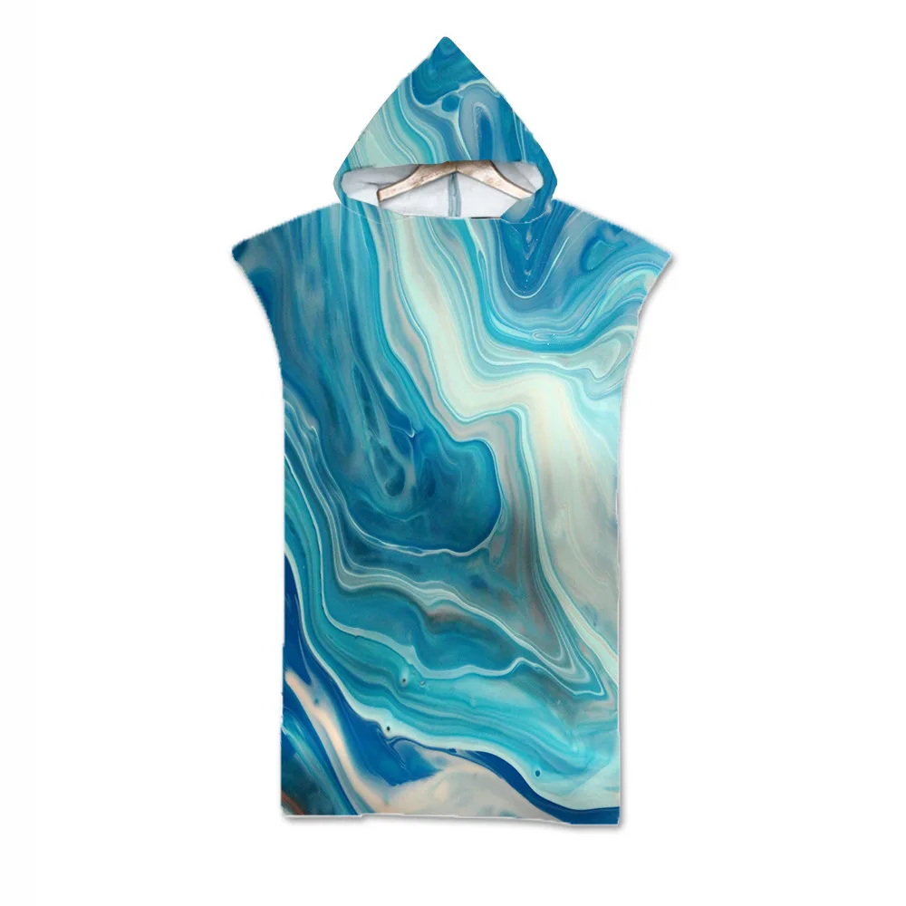 Новое красочное Мраморное банное пляжное полотенце с капюшоном из микрофибры