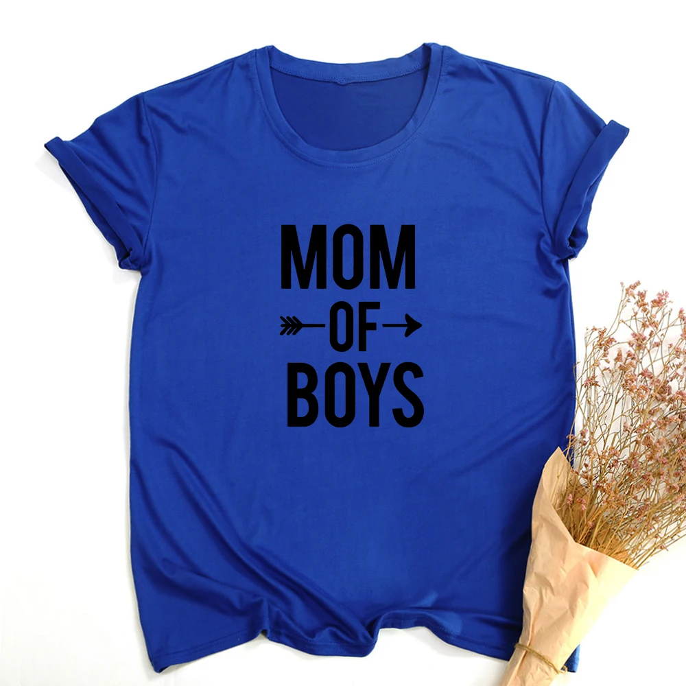 Женские футболки с принтом Mom of Boys для мам Harajuku белые топы уличная одежда Tumblr Camisetas