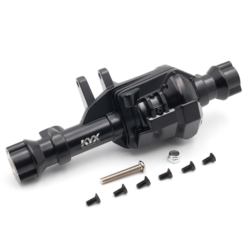 KYX Racing Metal eje delantero y trasero carcasa de eje con cubierta negra para 1/10 RC orugas coche Traxxas TRX-4 TRX4-1