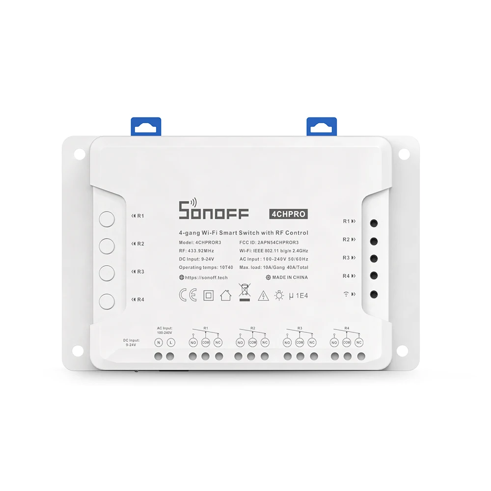 Смарт светильник ель Sonoff 4CH Pro R3 с поддержкой Wi Fi 433 МГц|s1 player|s1s1 battery |