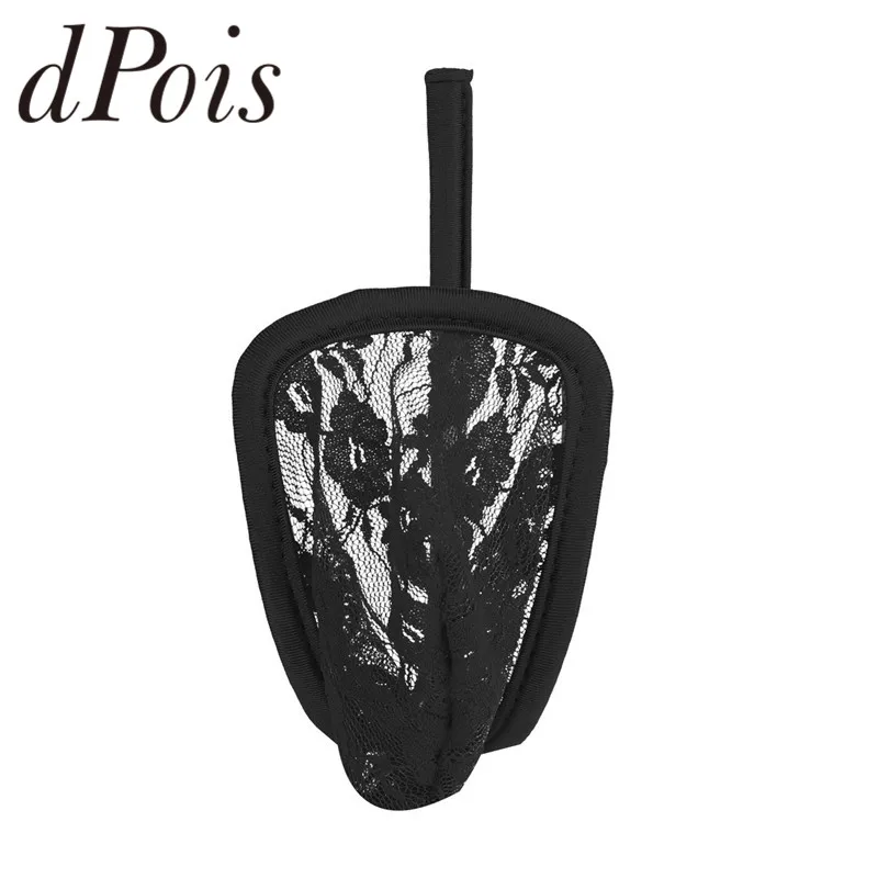 Для мужчин кружевные цветочные с вырезами C string бикини трусы нижнее белье мужские