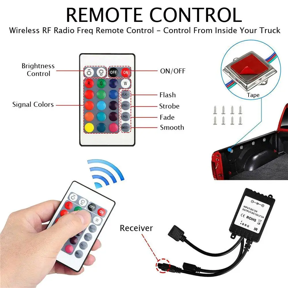 48 шт. светодиодная вспышка светильник 5050SMD Rgb Цвет светодиодный Универсальный