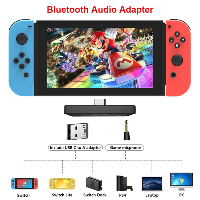 2021 Новый беспроводной Bluetooth адаптер USB передатчик VF приемник для Nintendo Switch PS4 ПК