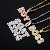 new custom name iced out zirconia letters pendant necklaces bling bling cubic zirconia pendant women men fashion hip hop jewelry