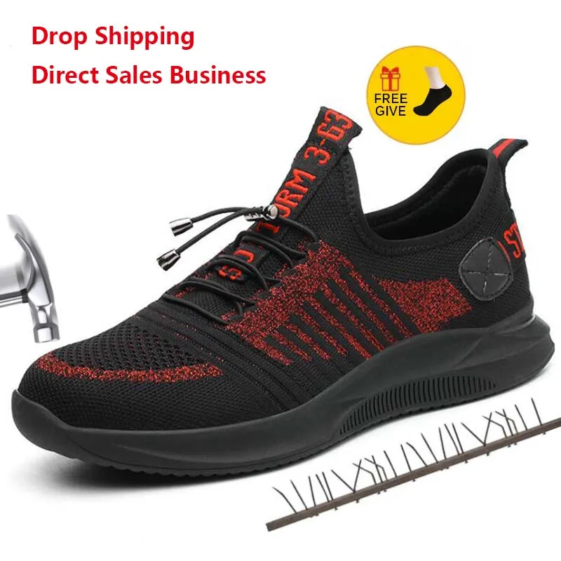 Дышащие мужские защитные ботинки со стальным носком повседневные рабочая