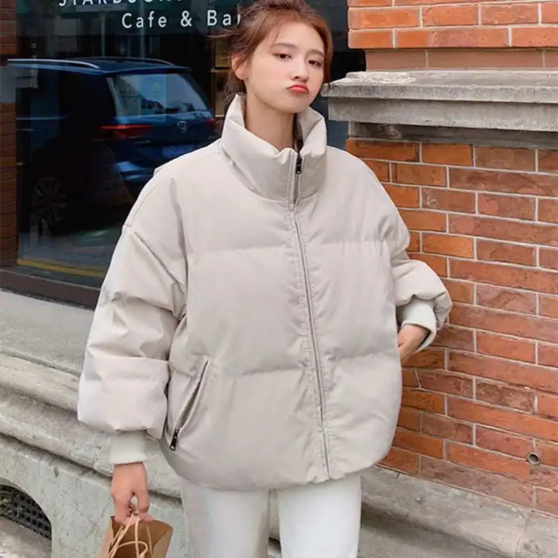 

Winter Cotton-Padded Jacket Women Students Stand Collar Short Quilted Coats Ladies Winter Jacket Blue Warm Female Outwear C7949
