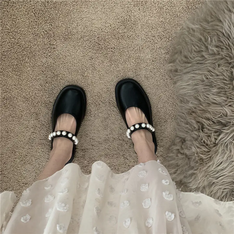 Новое поступление Винтажная обувь Мэри Джейн в японском стиле с пряжкой Женская