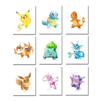 pokemon anime pocket monsters game poster print pikachu wall art canvas painting childern kids room dorm home decor