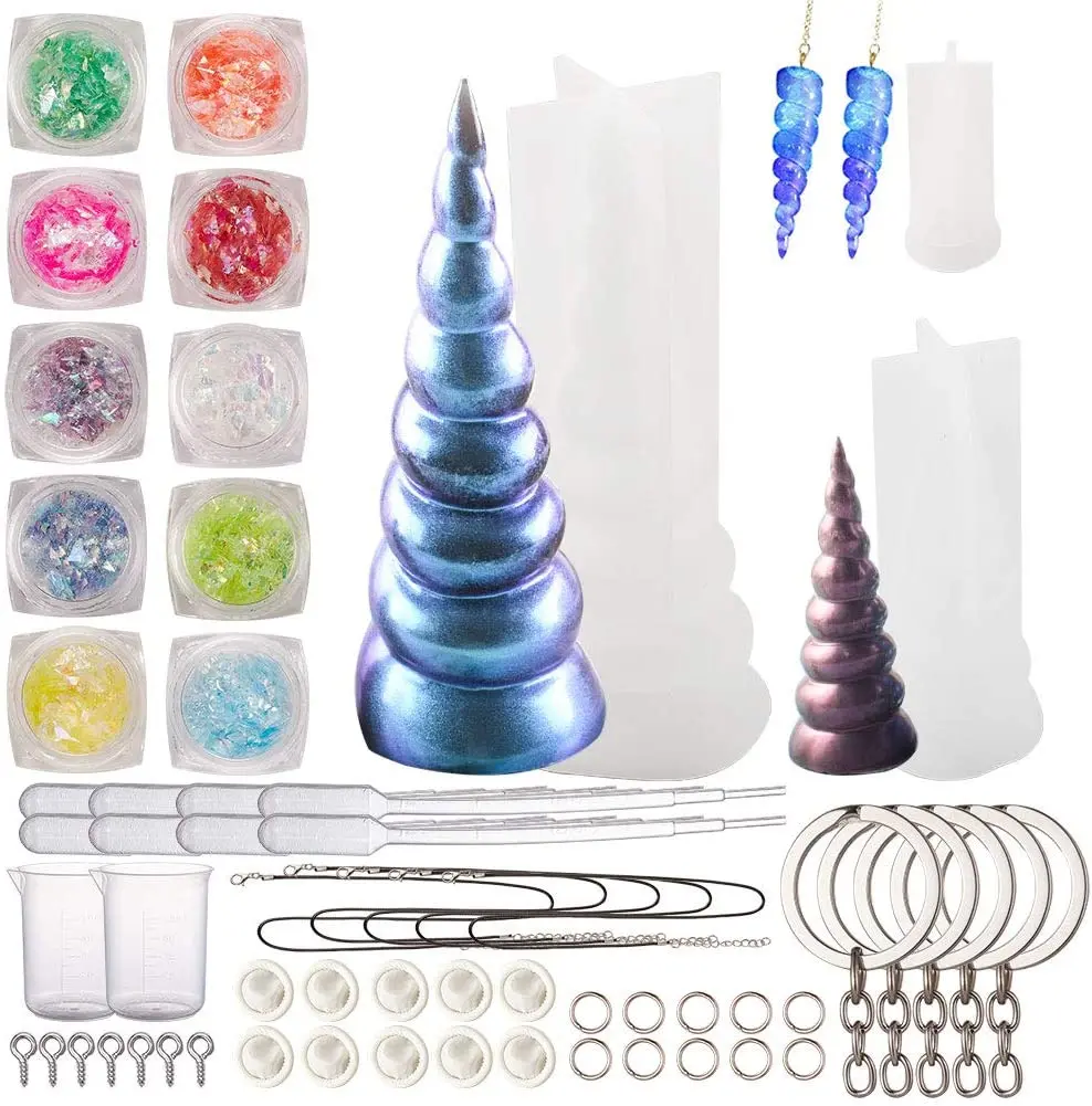 

Unicorn Horn Resin Kit with Silicone Decoration 187 Inch Waxed Cotton Rope Necklace Key Chain Necklace Making Process
