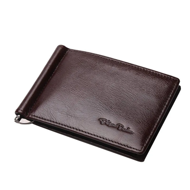 W9330 Brown BISON джинсовый известный бренд Ретро винтажный кошелек из натуральной кожи мужской RFID мужские кошельки Держатель для карт маленький кошелек на застежке W4361 - Цвет: W9330 Brown