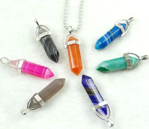 Ожерелье женское из нержавеющей стали с натуральным агатом