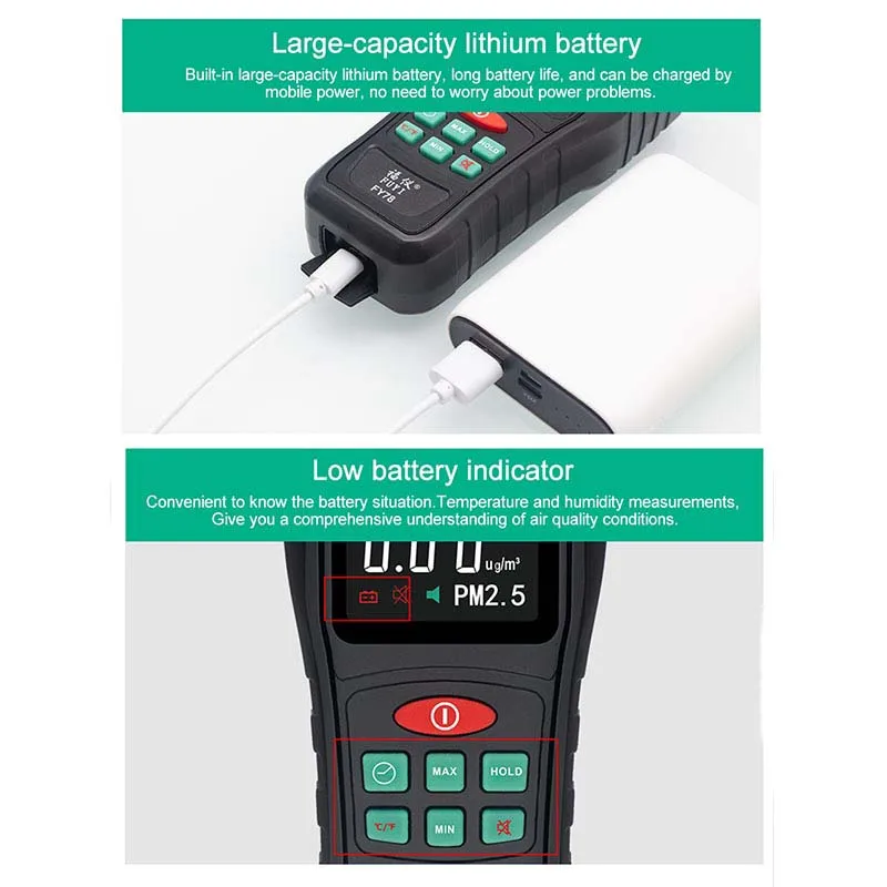 Digital Air Quality Monitor PM2.5 Meter Temperature And Humidity Monitoring Sensor Gas Analyzer Color Screen | Инструменты