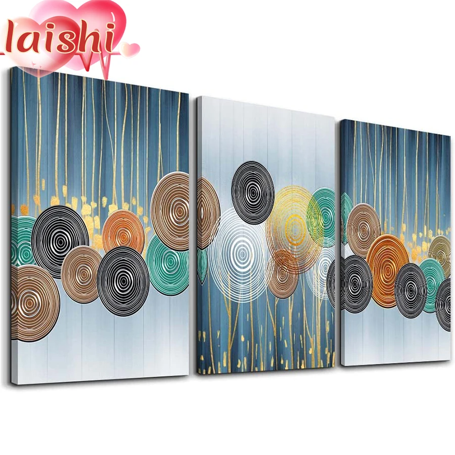 

3pcs Nordic light luxury decoration Diamond Painting Full Square Diamond Embroidery Pictures Of Rhinestones Mosaic Home Decor