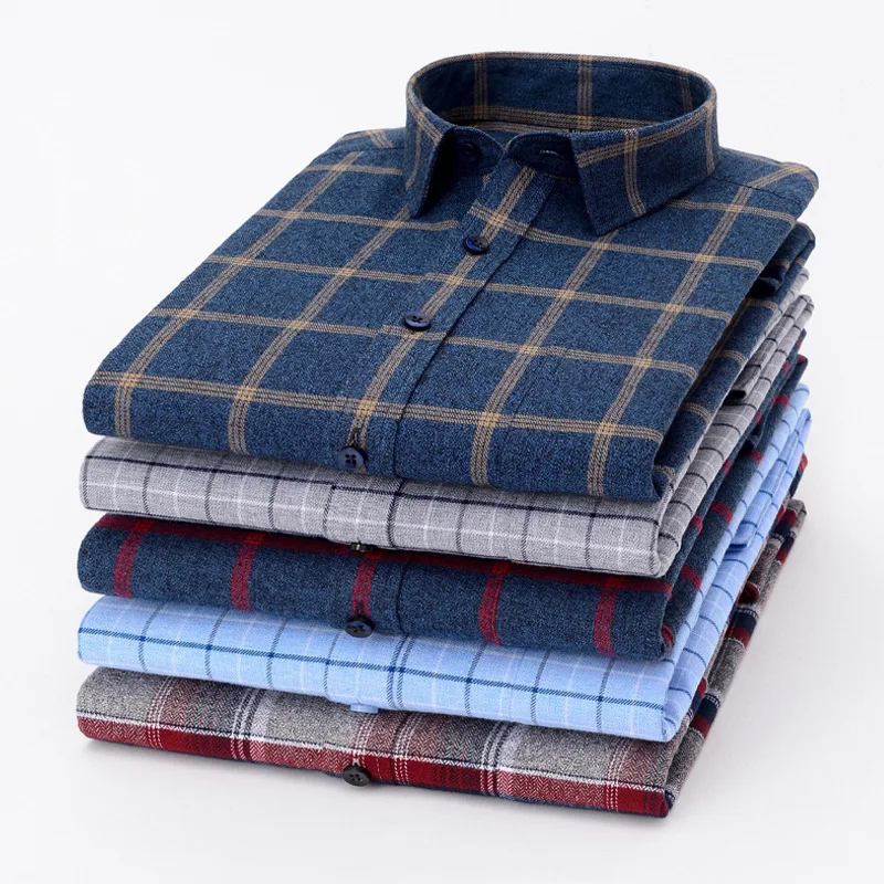 Рубашка мужская утепленная с длинным рукавом 100% хлопок на флисе|Повседневные