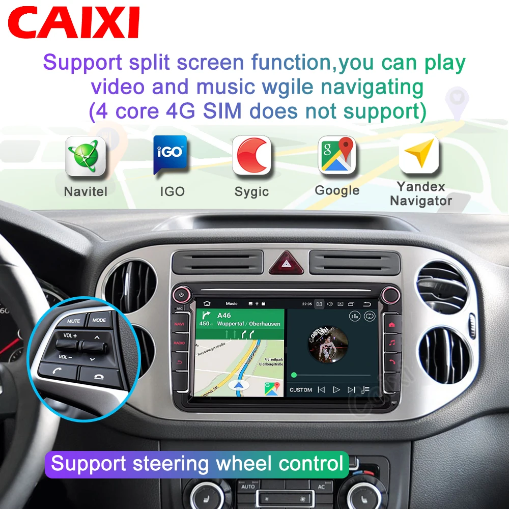 Магнитола CAIXI для Volkswagen Passat B7 B6 мультимедийный плеер на Android 10 с DVD GPS гольфа Touran Polo