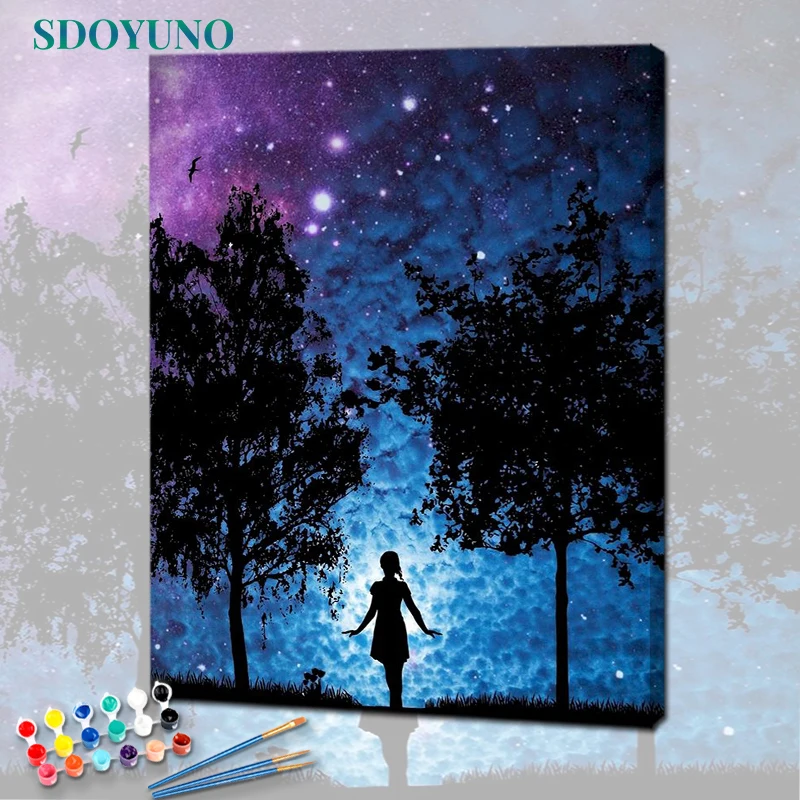 

SDOYUNO 60x75 см масляная краска по номерам пейзаж краска по номерам на холсте Пейзаж акварель по номерам домашний Декор подарок