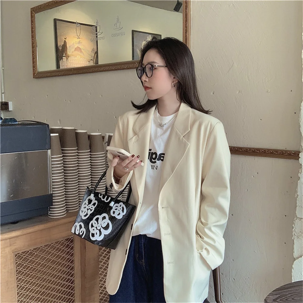 Женский блейзер HziriP однотонный шикарный топ для офиса осенняя уличная одежда в