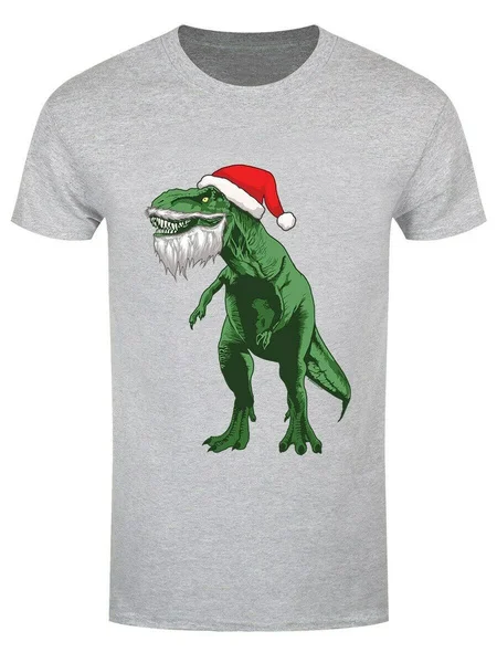 

T-shirt Santa Rex Christmas Men's Grey