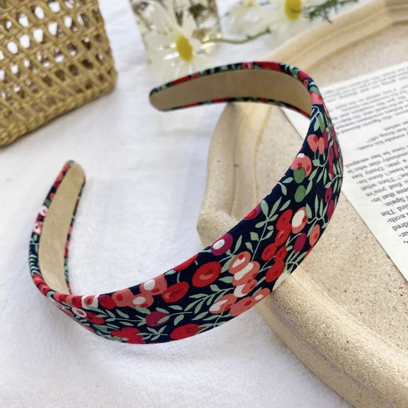 Haimeikang Retro Floral Plaid Hairband Bezel Hoop Fashion Solid Color Washing Headband Hair Women Girls Accessories |