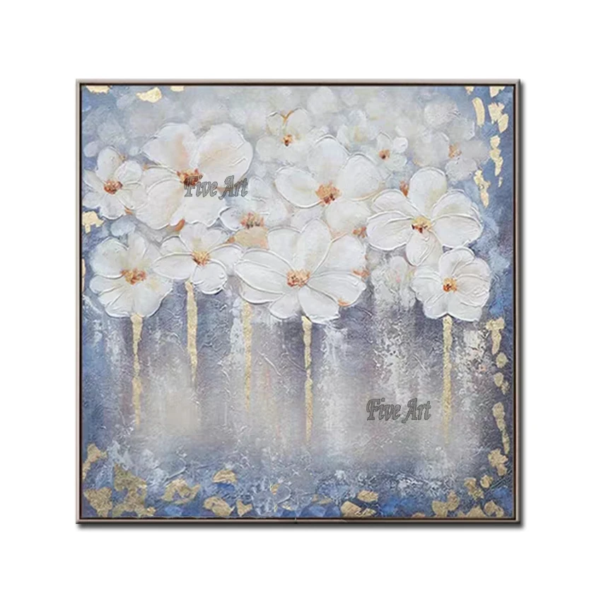 

Abstract Textured Flower Art Oil Painting Hand-painted Canvas Wall Art High Quality Wall Hangings Floral Canvas Artwork