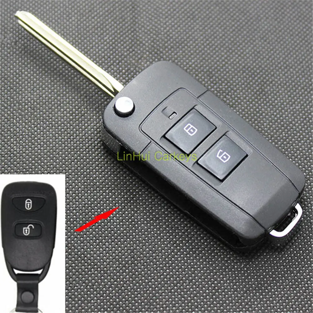 PINECONE для ключа чехол HYUNDAI сантафе Santa Fe Автомобильный ключ 2 кнопки необработанное