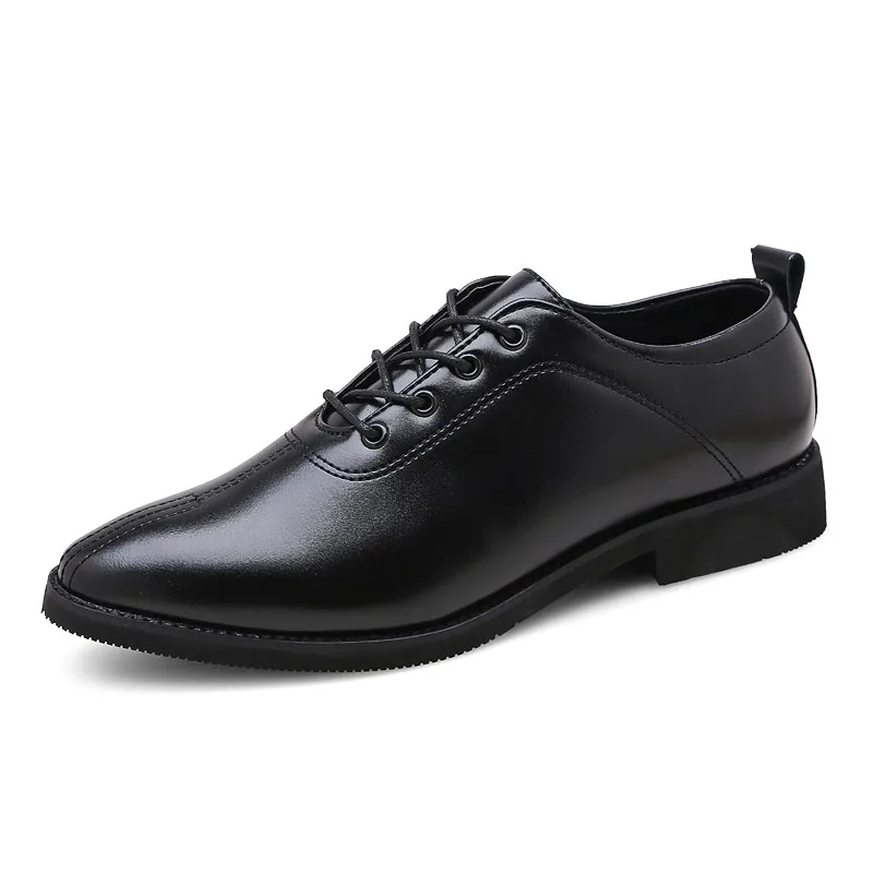 Luxury Italian Leather Shoes Men New Fashion Lace Up Brown Black Wedding BusinessFormal Oxfords *189 | Обувь