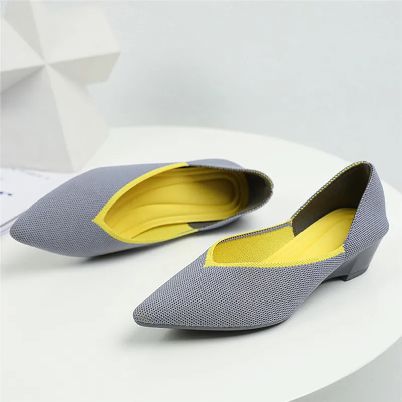 

2021 Women Pumps Fashion Thin Low Heels Mesh Sandals Shoes For Woman Shallow Pointed Toe Heel Work Shoes Female Elegant Shoes