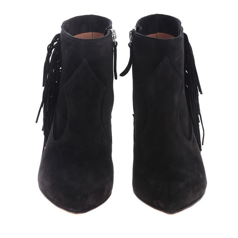 Модная женская обувь с острым носком сексуальные элегантные женские ботинки