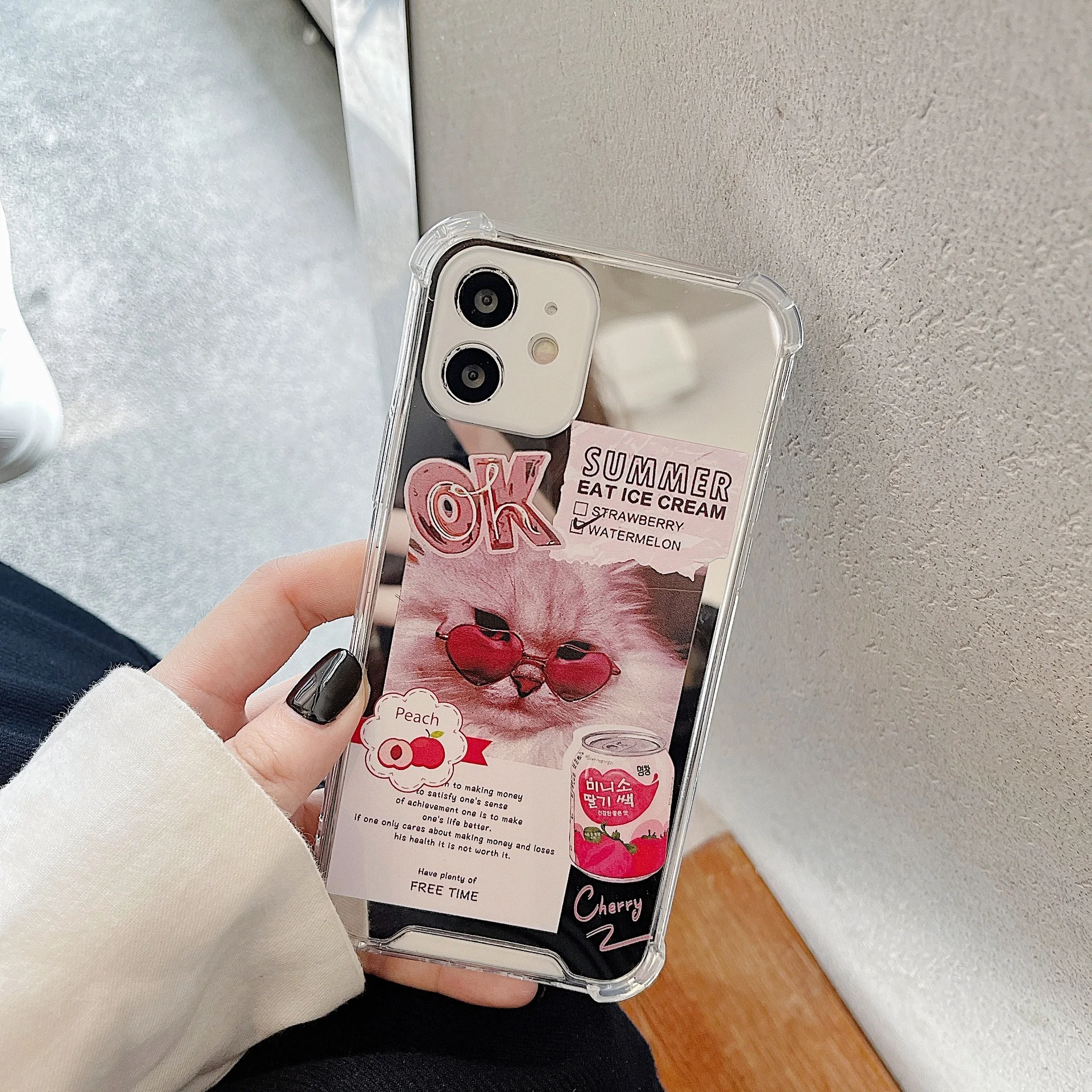 

Cat for iphone 13 Case 12mini new mirror case iPhone 13pro678plus