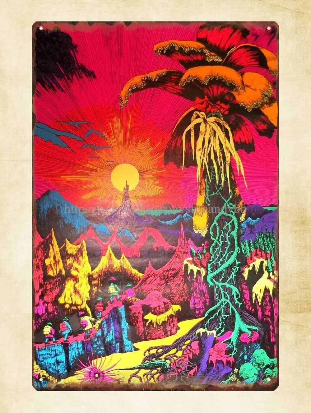 

Художественное вдохновение hippy 1969 трипси-психоделический art metal tin sign