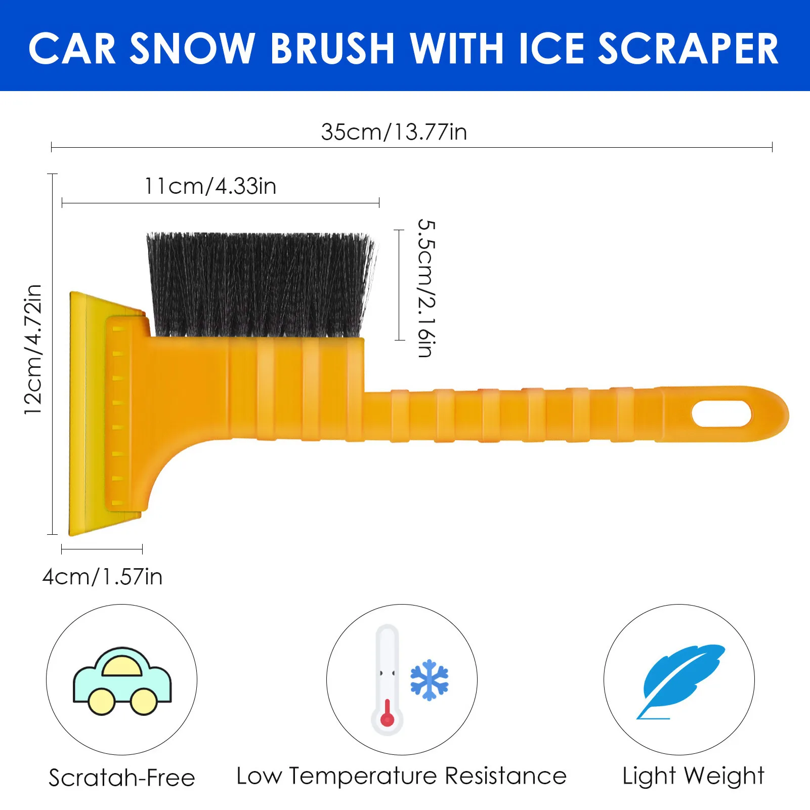 

Portable Multi-Function 2 in1 Car Snow Shovel Windshield Cleaning Kit Auto Font Window Glass Cleaner Snow Ice Scrape