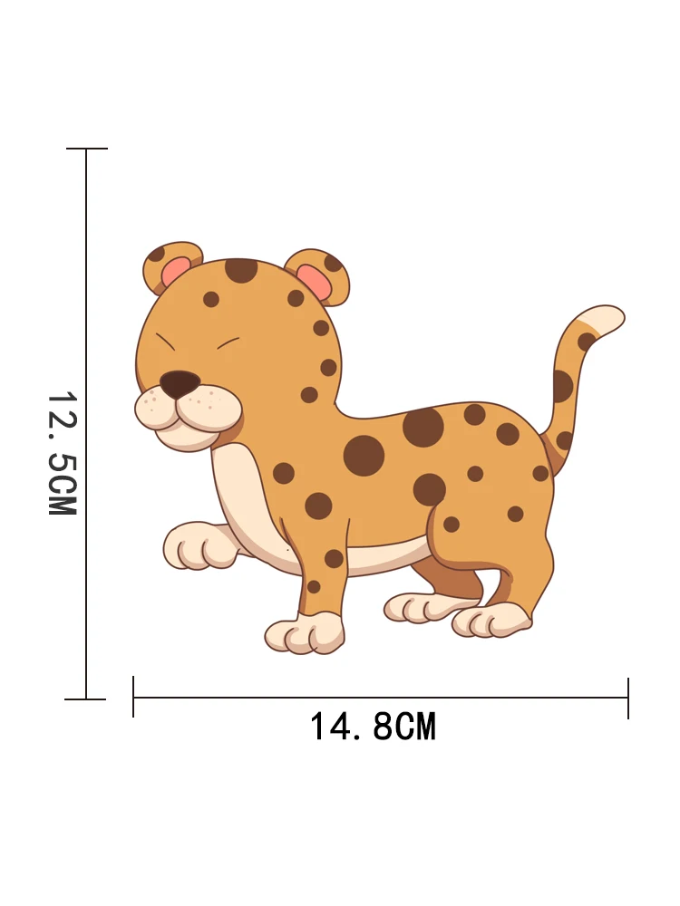 

ZTTZDY 14.8cm*12.5cm Car Sticker Little Leopard Walking PVC Waterproof Decal YJ1-0117