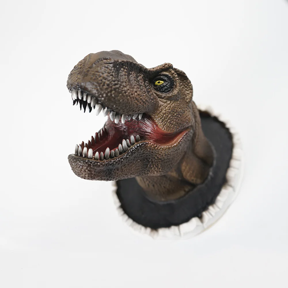 Wall Mounted Dinosaur Bust Tyrannosaurus Head Sculpture Latex Foam Hanging for Kids Room Bar Home Decoration | Дом и сад