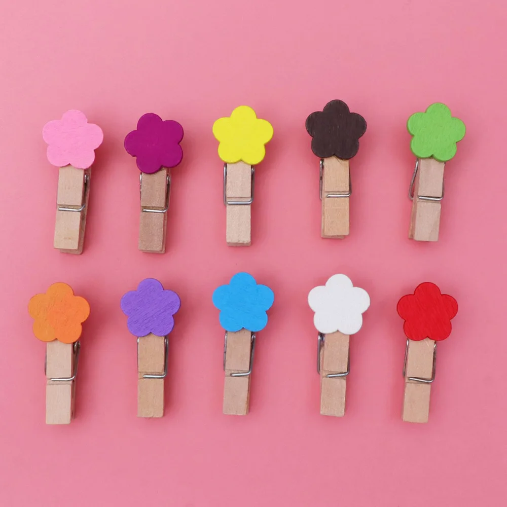 

10pcs Cartoon Animal Clips Wooden Photo Clips Adorable Bee Picture Clip