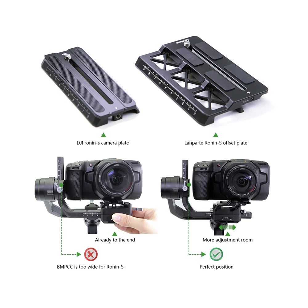 Офсетная пластина Lanparte M4 для DJI Ronin S Gimbal BMPCC 6K 4K дополнительное пространство