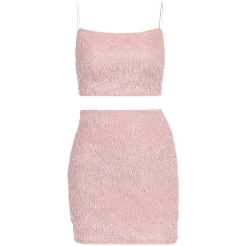 

Europe and the United States 2021 spring and summer hair suspender skirt suit women's wear