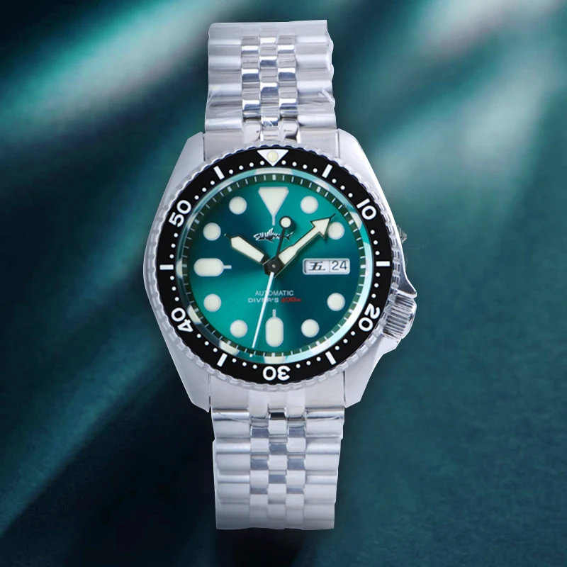 

Часы мужские механические с автоподзаводом и зеленым циферблатом