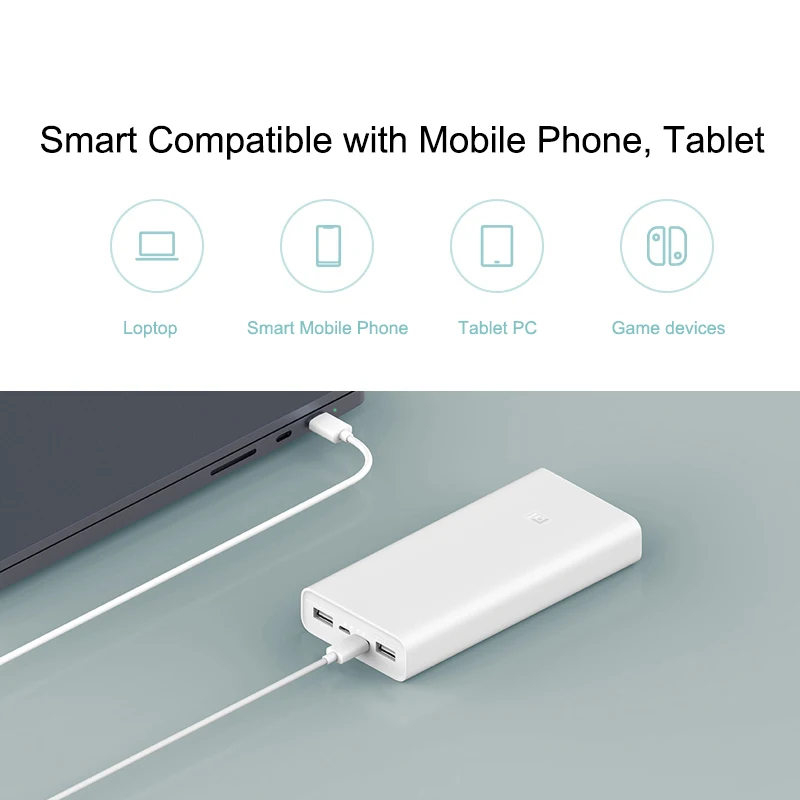 Xiaomi power bank 20000 мАч 2C повербанк внешний аккумулятор с двойным USB выходом|external