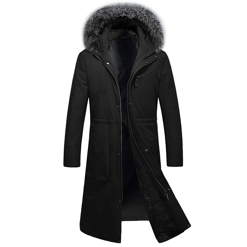 

Мужская зимняя куртка с меховым воротником и капюшоном, утепленная куртка с длинным рукавом, новинка 2020