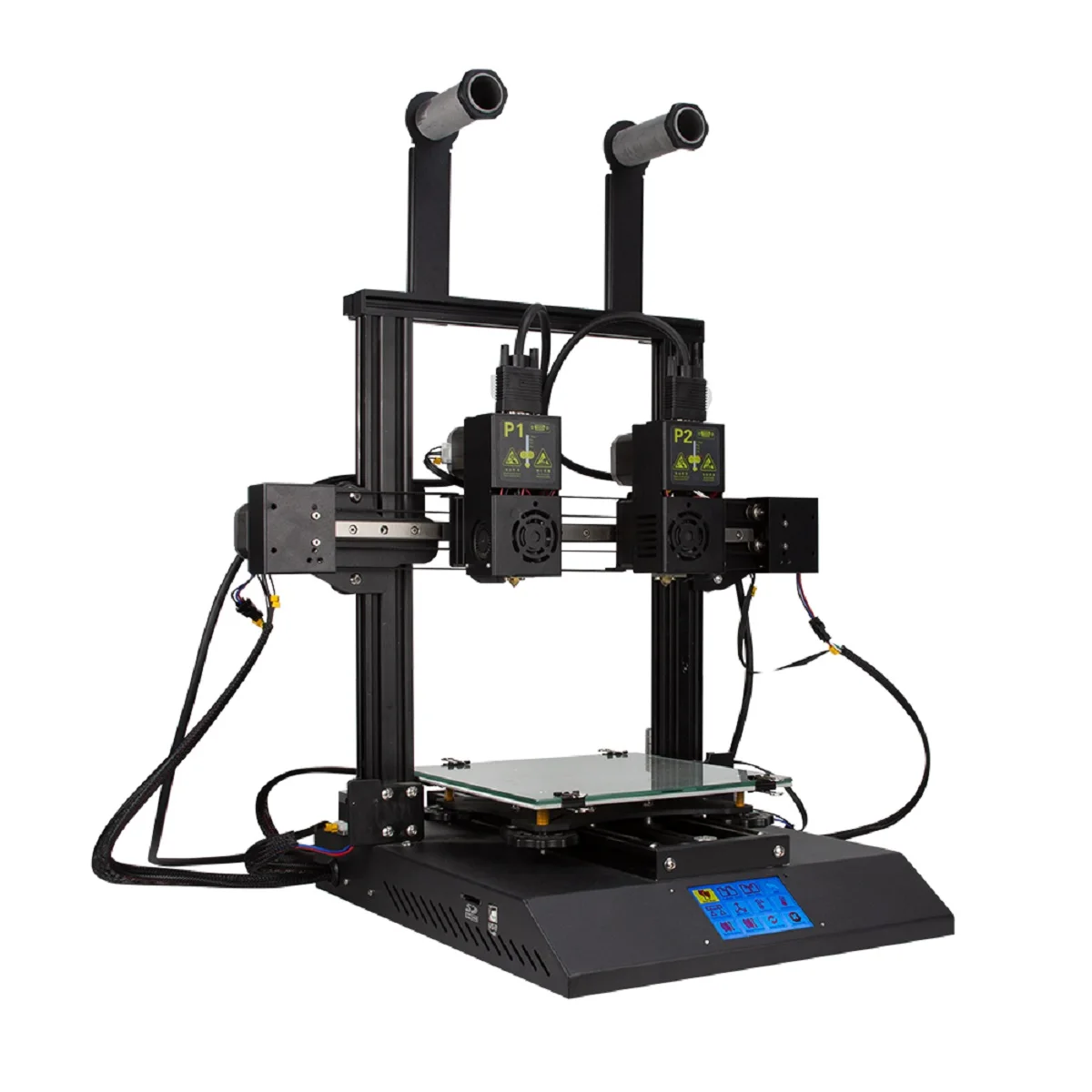 Günstig Hände 2 FDM 3D Drucker Kit Mit 3,5 Zoll Bunte Bildschirm Dual Extruder & Düse Leistungsstarke Mainboard/Modulare Xaxis/Extrusion Motor