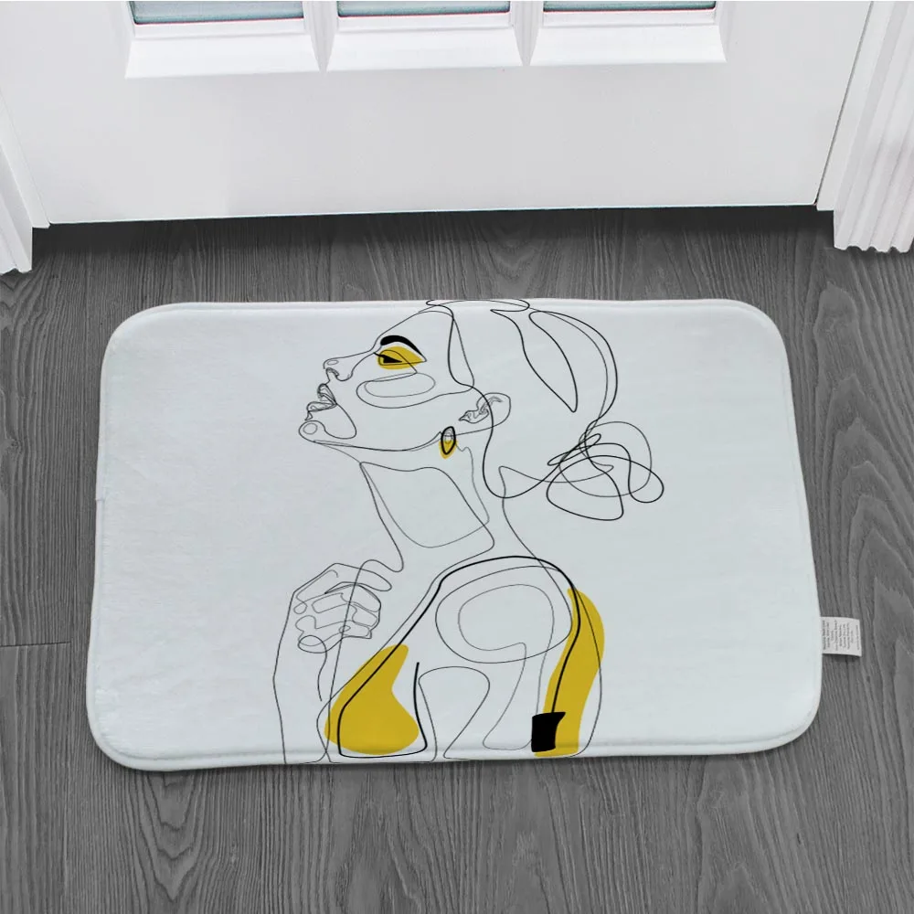 Ретро ручная роспись линия коврик для кухни спальни Нескользящие декоративные